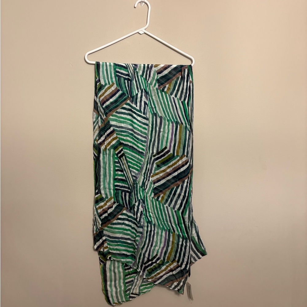 Striped Green and Blue Scarf